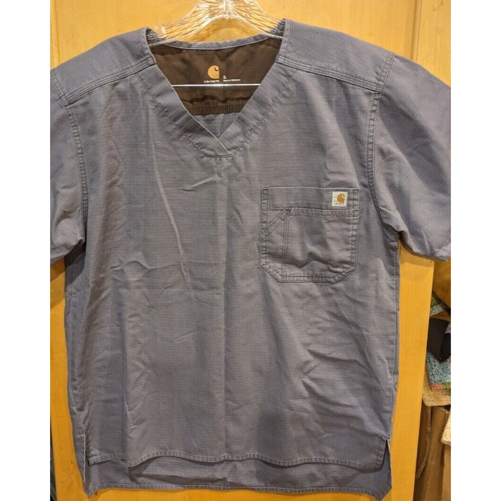 Carhartt Short Sleeve Scrub Top Size SMALL Gray - Picture 1 of 3